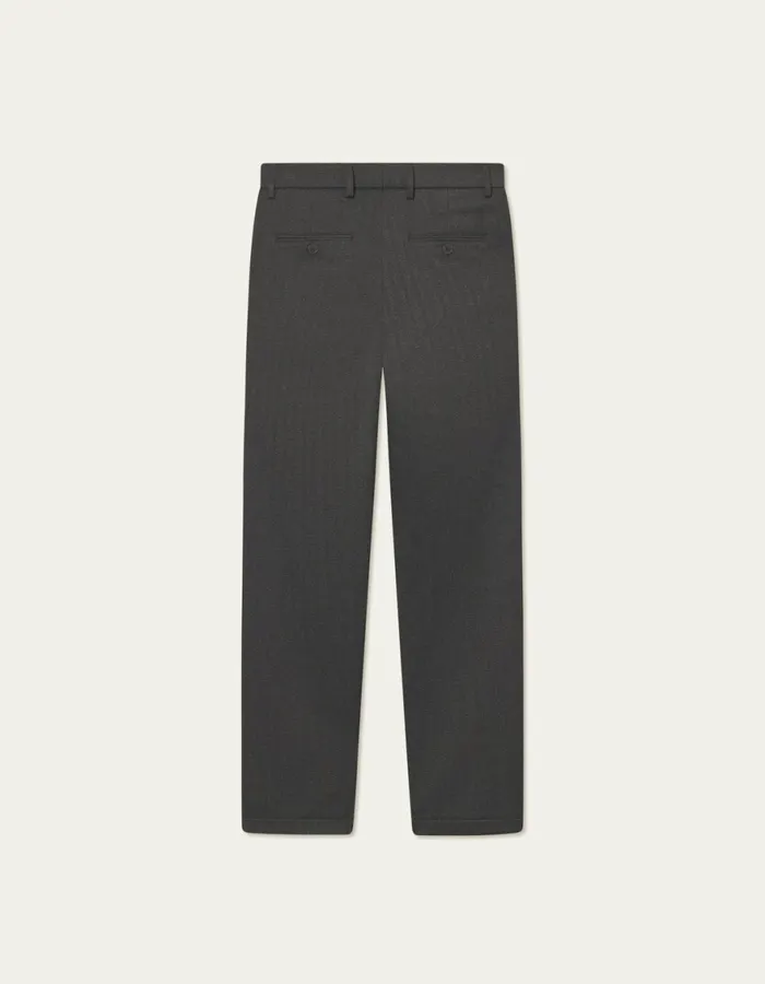 Pants Men Les Deux Como Herringbone Suit Pants 8211 BlackOlive Night