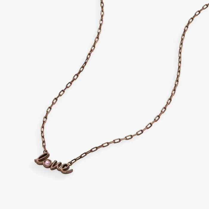 039LOVE039 Script And Crystal Necklace Adjustable Chocolate Women Alex And Ani Necklaces 039LOVE039 Script And Crystal Necklace Adjustable Chocolate Women Alex And Ani Necklaces