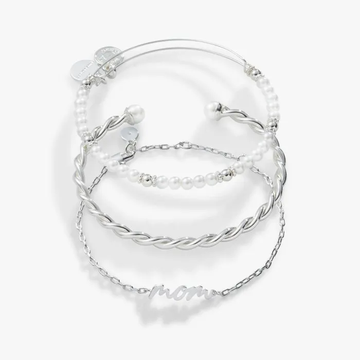 039Mom039 Script Bracelet Set Of 3 Gold Women Alex And Ani Love