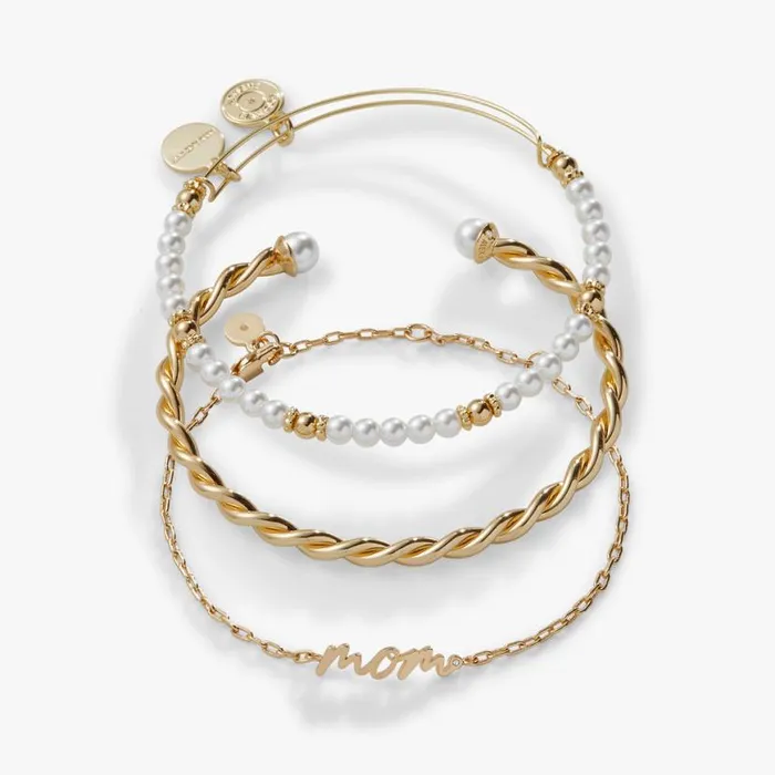 039Mom039 Script Bracelet Set Of 3 Gold Women Alex And Ani Love 039Mom039 Script Bracelet Set Of 3 Gold Women Alex And Ani Love