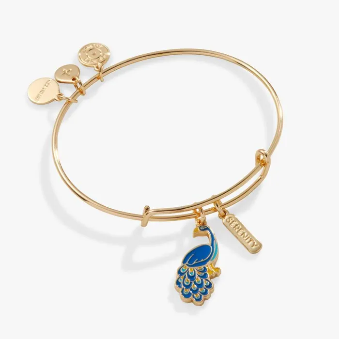 039Serenity039 Peacock Duo Charm Bangle Bracelet Gold Women Alex And Ani Iconic Alex And Ani 039Serenity039 Peacock Duo Charm Bangle Bracelet Gold Women Alex And Ani Iconic Alex And Ani