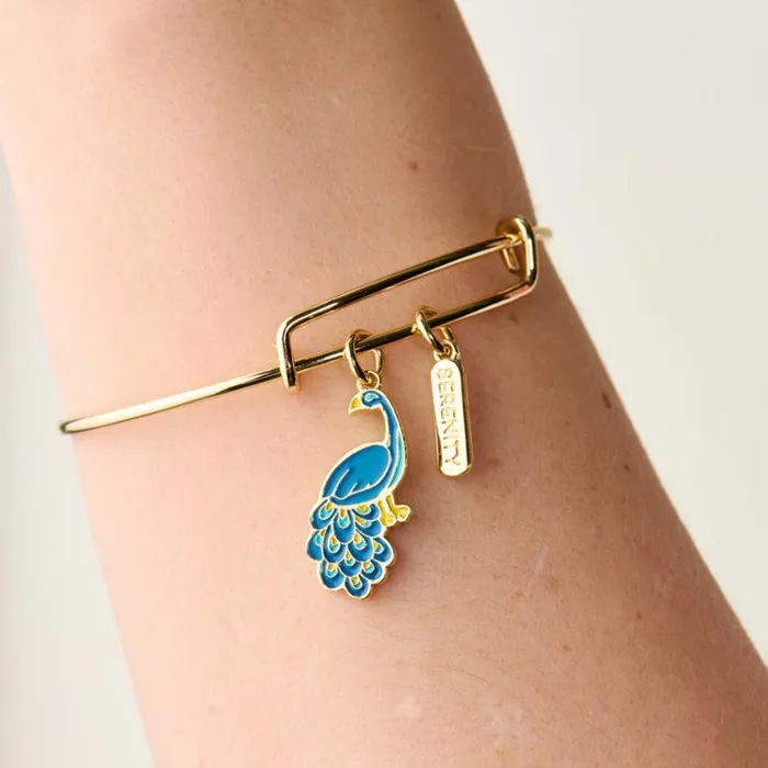 039Serenity039 Peacock Duo Charm Bangle Bracelet Gold Women Alex And Ani Iconic Alex And Ani