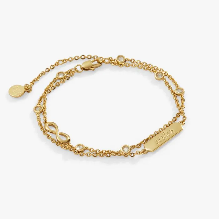 039Sister039 Infinity Chain Bracelet Adjustable Silver Women Alex And Ani Love