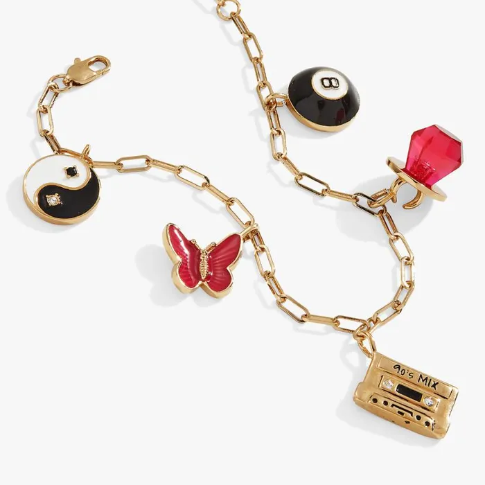 90s Nostalgia Charm Bracelet Gold Women Alex And Ani Halloween 90s Nostalgia Charm Bracelet Gold Women Alex And Ani Halloween