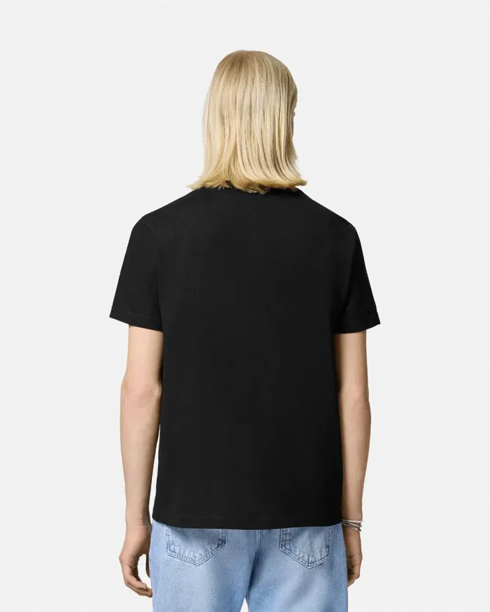90s Vintage Logo Polo Shirt Black Men Versace TShirts and Polos
