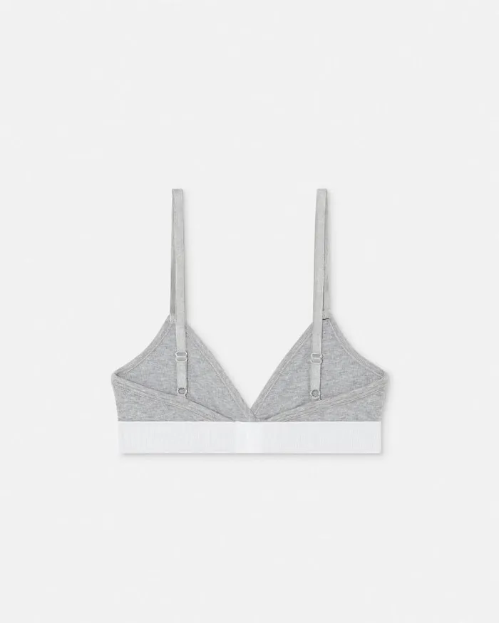 90s Vintage Logo Ribbed Bralette Gray Women Versace Bras and Briefs
