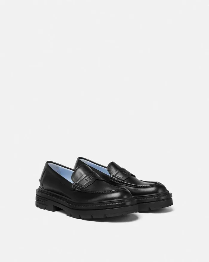 Adriano Loafers Black Men Versace Loafers and Slippers