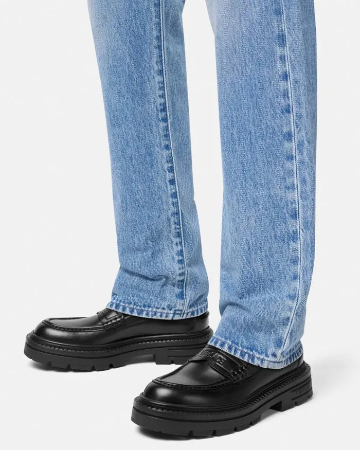 Adriano Loafers Black Men Versace Loafers and Slippers