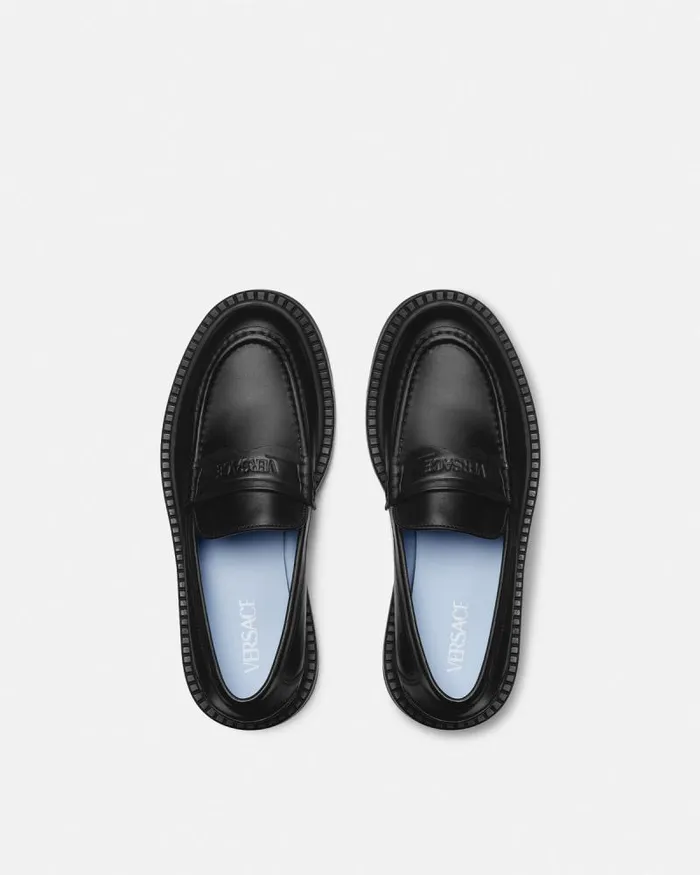 Adriano Loafers Black Men Versace Loafers and Slippers