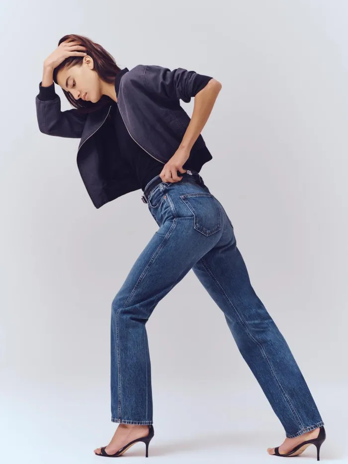 Alex Mill Denim Women Carla High Rise Straight Jean Vintage Dark Indigo