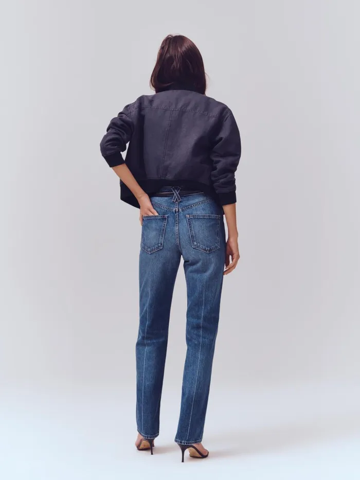 Alex Mill Denim Women Carla High Rise Straight Jean Vintage Dark Indigo
