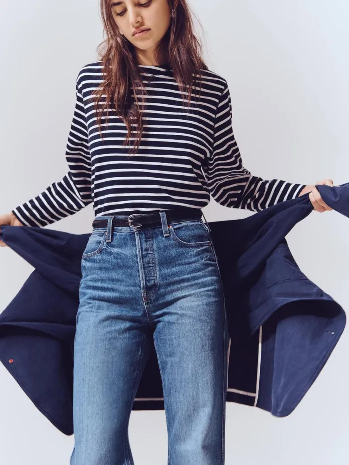 Alex Mill Denim Women Carla High Rise Straight Jean Vintage Dark Indigo