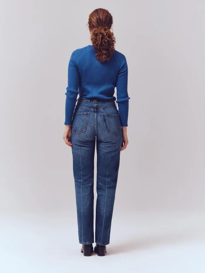 Alex Mill Denim Women Carla High Rise Straight Jean Vintage Dark Indigo