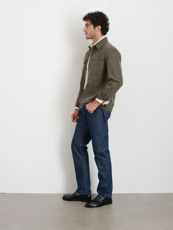 Alex Mill Jackets Coats Men Garment Dyed Work Jacket In Recycled Denim Thyme