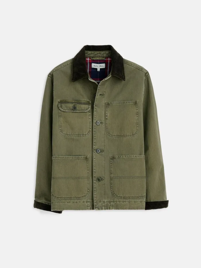 Alex Mill Jackets Coats Men Lined Work Jacket In Cotton Herringbone Field Olive Alex Mill Jackets Coats Men Lined Work Jacket In Cotton Herringbone Field Olive