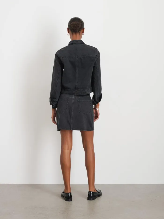 Alex Mill Jackets Outerwear Women Betty Cropped Jacket In Black Denim