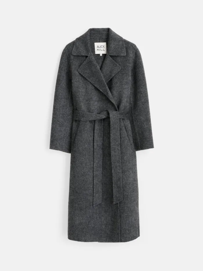 Alex Mill Jackets Outerwear Women Georgia Wrap Coat In Wool Alpaca Dark Grey