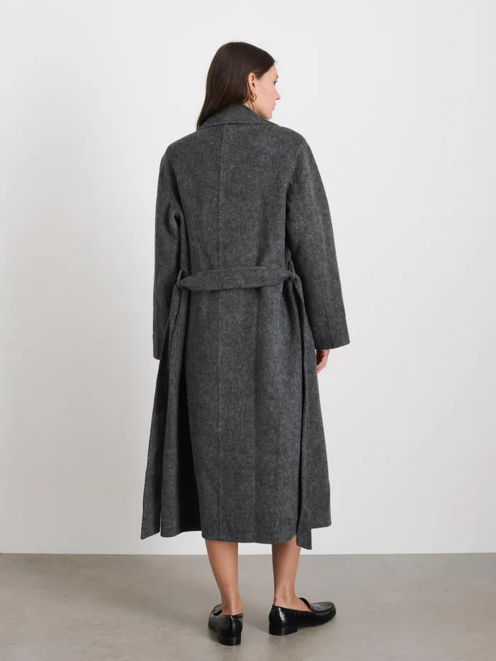 Alex Mill Jackets Outerwear Women Georgia Wrap Coat In Wool Alpaca Dark Grey