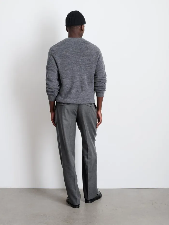 Alex Mill Pants Men Henry Pleated Trouser In Wool Flannel Charcoal