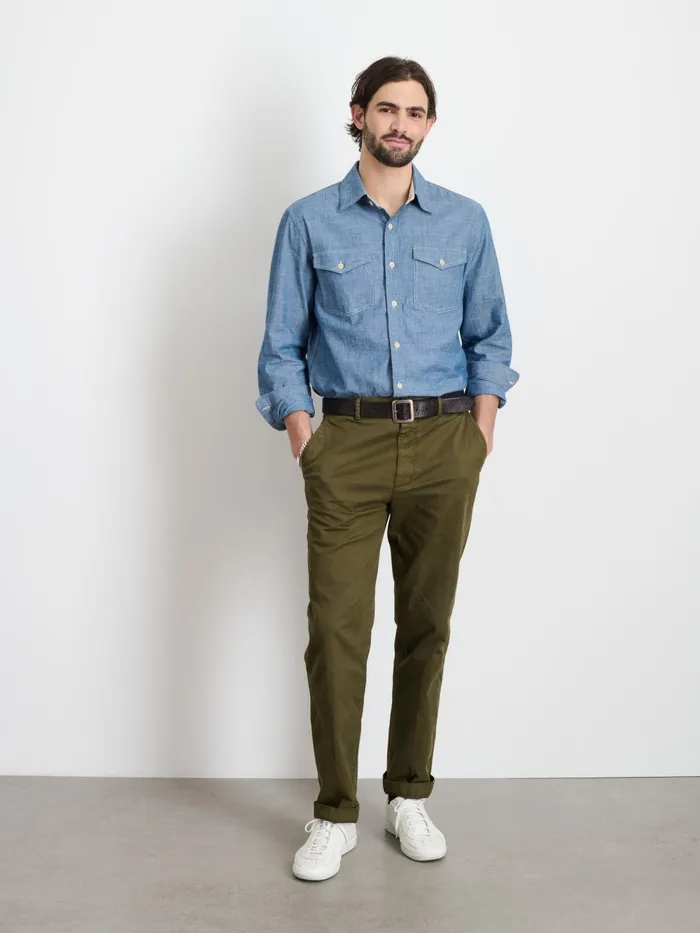 Alex Mill Pants Men Slim Trouser In Chino Military Olive