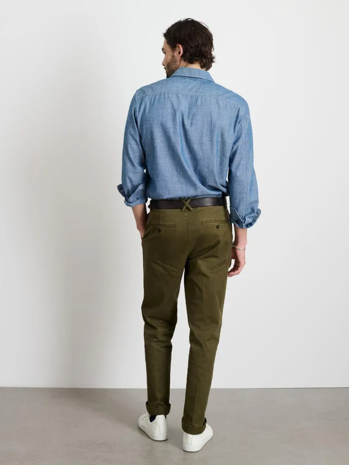 Alex Mill Pants Men Slim Trouser In Chino Military Olive