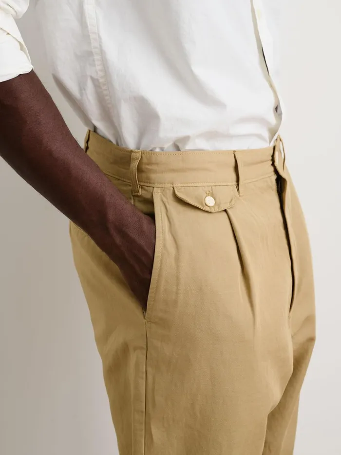 Alex Mill Pants Men Standard Pleated Pant In Cotton Linen Khaki