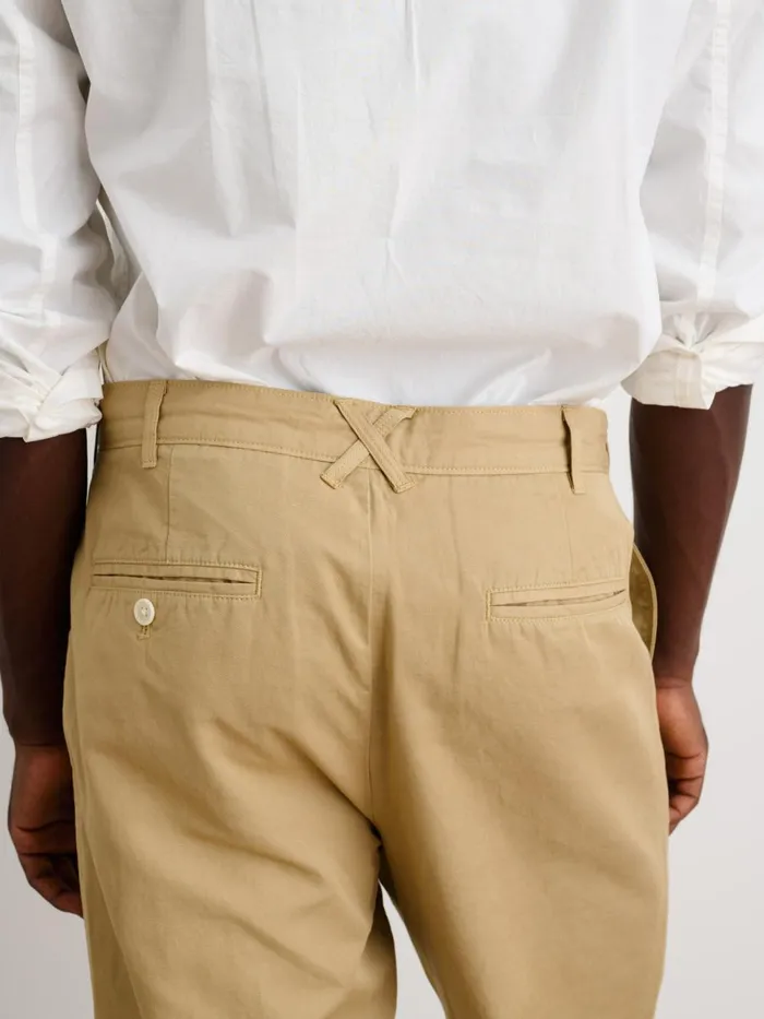 Alex Mill Pants Men Standard Pleated Pant In Cotton Linen Khaki