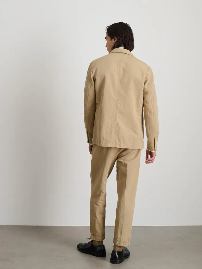 Alex Mill Pants Men Standard Pleated Pant In Cotton Linen Khaki
