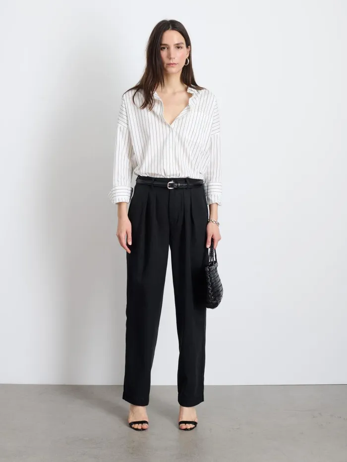 Alex Mill Pants Women Keaton Double Pleat Pant In Twill Rich Black