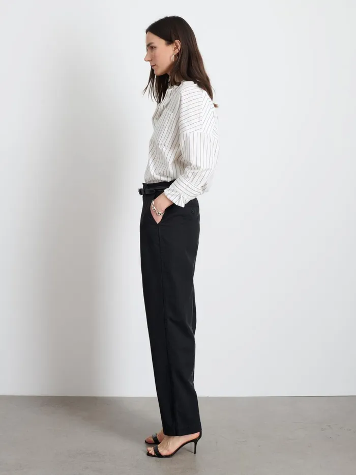 Alex Mill Pants Women Keaton Double Pleat Pant In Twill Rich Black