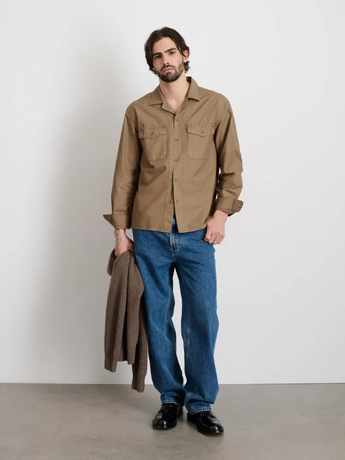 Alex Mill Shirts Men Field Shirt In Crosshatch Cotton Petrified Oak