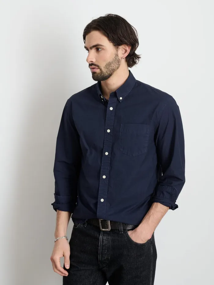 Alex Mill Shirts Men Mill Shirt In Cotton Poplin Dark Navy