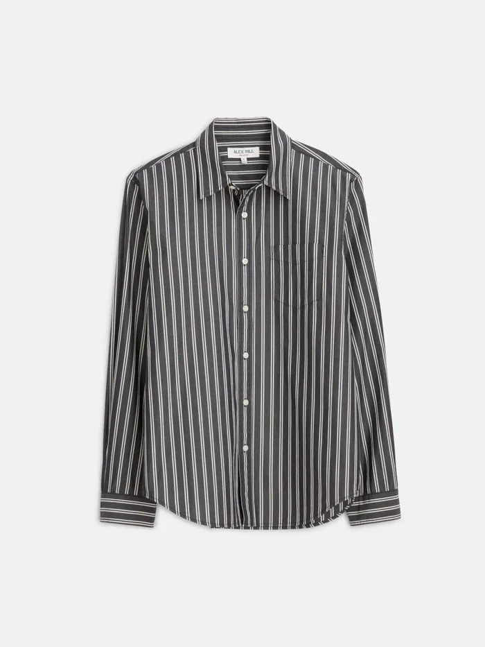 Alex Mill Shirts Men Mill Shirt In Halo Stripe Blackivory