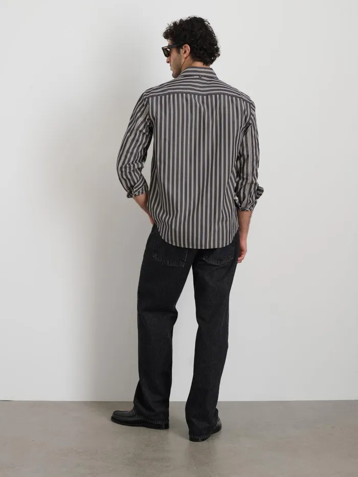 Alex Mill Shirts Men Mill Shirt In Halo Stripe Blackivory