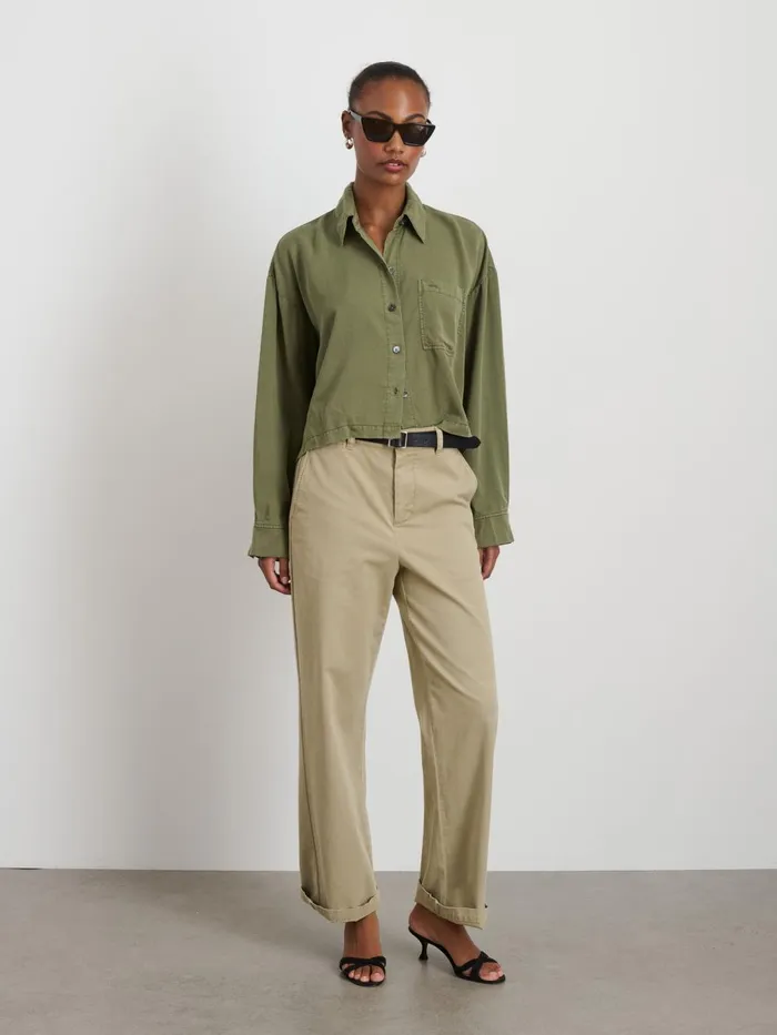 Alex Mill Shirts Tops Women Cropped Gemma Shirt Faded Olive