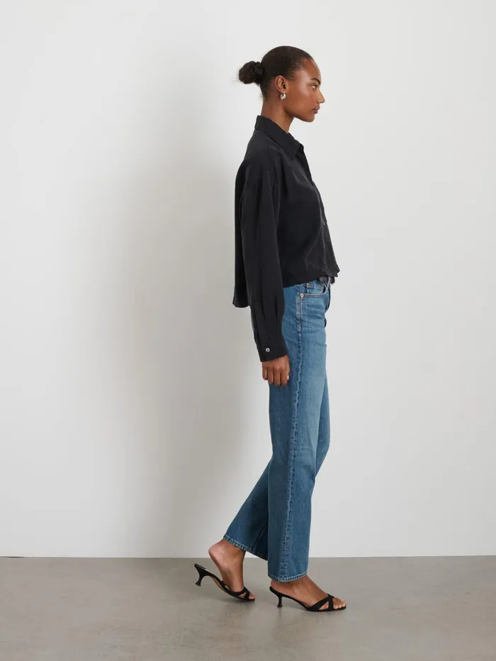 Alex Mill Shirts Tops Women Cropped Gemma Shirt Rich Black