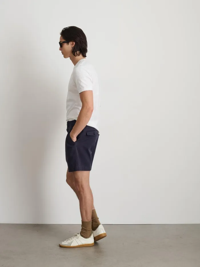 Alex Mill Shorts Men Flat Front Short In Vintage Washed Chino Dark Navy