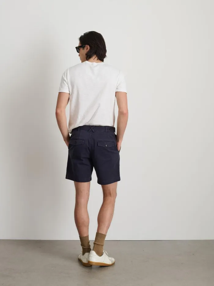 Alex Mill Shorts Men Flat Front Short In Vintage Washed Chino Dark Navy