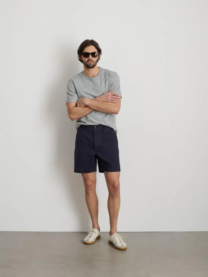 Alex Mill Shorts Men Flat Front Short In Vintage Washed Chino Dark Navy