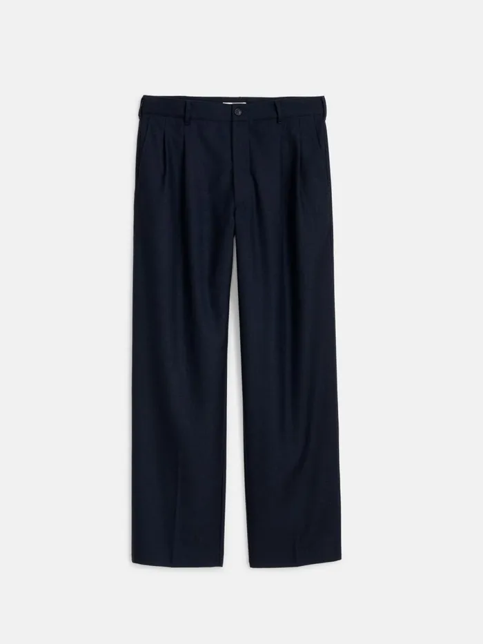 Alex Mill Suiting Blazers Men Henry Pleated Trouser In Wool Flannel Navy