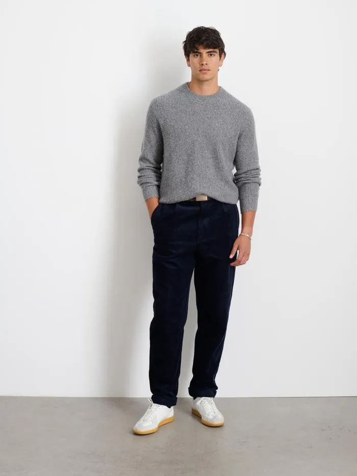 Alex Mill Suiting Blazers Men Standard Pleated Pant In Corduroy Dark Navy