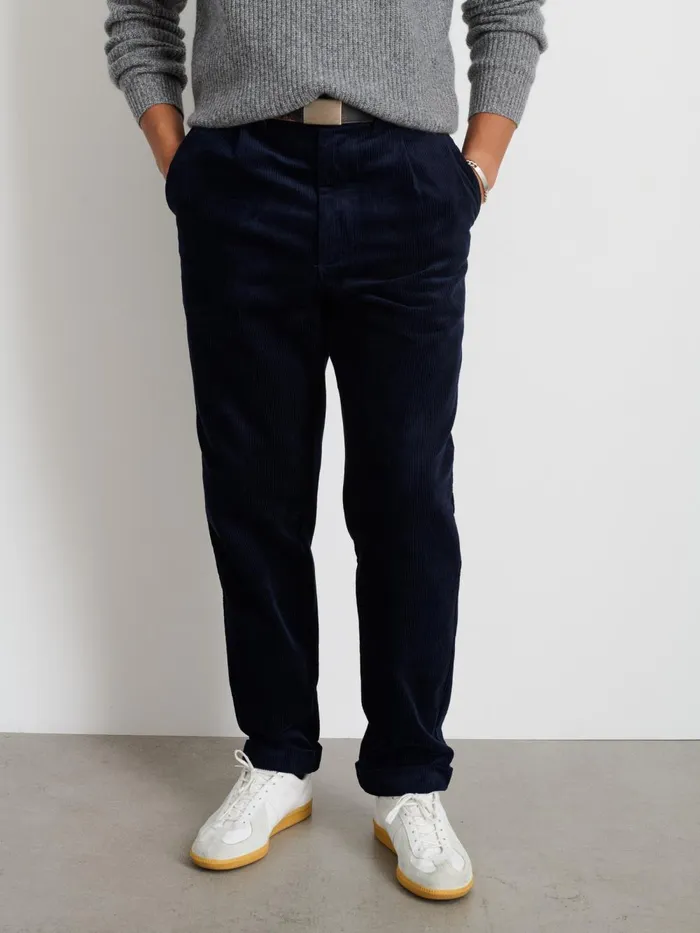 Alex Mill Suiting Blazers Men Standard Pleated Pant In Corduroy Dark Navy