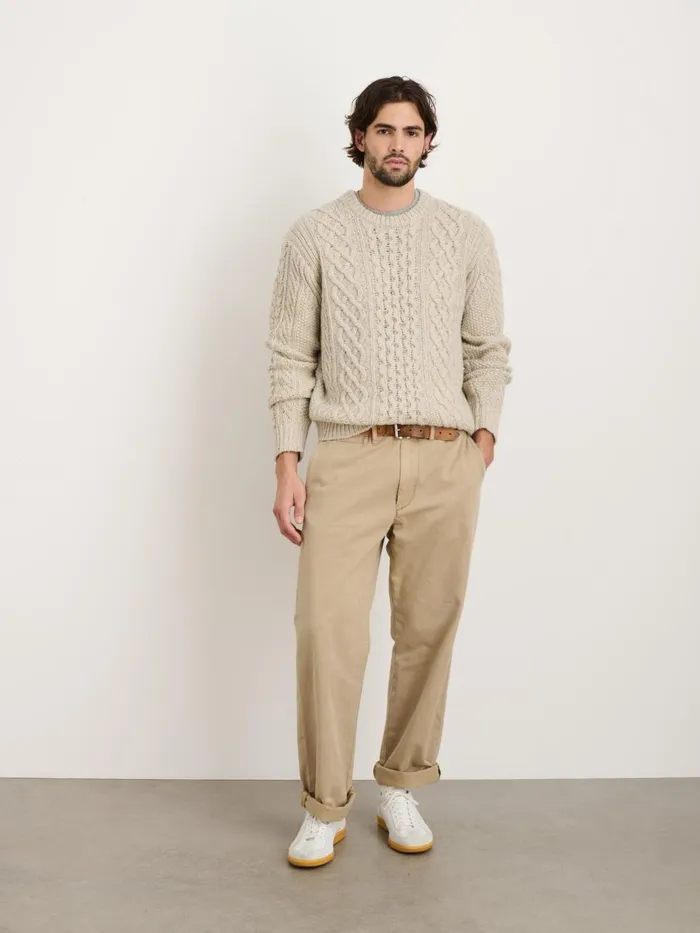 Alex Mill Sweaters Sweatshirts Men Donegal Fisherman Sweater Oatmeal