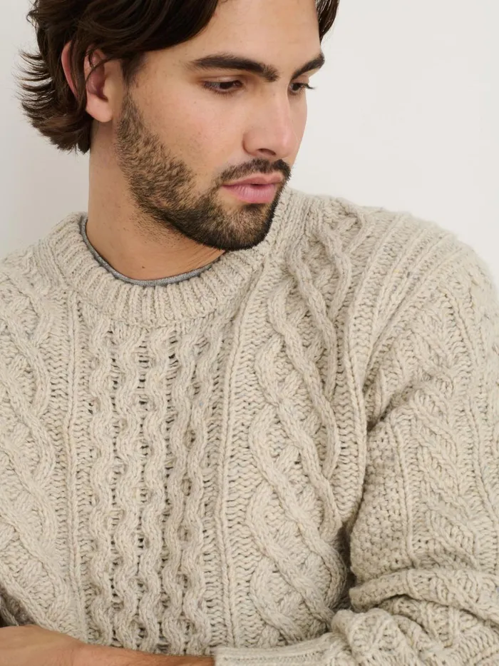 Alex Mill Sweaters Sweatshirts Men Donegal Fisherman Sweater Oatmeal
