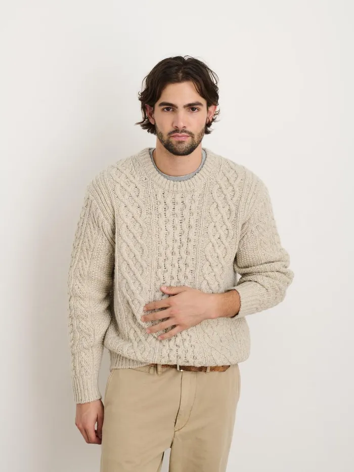 Alex Mill Sweaters Sweatshirts Men Donegal Fisherman Sweater Oatmeal