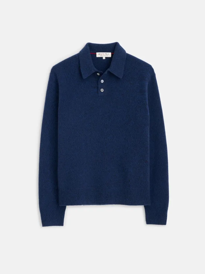 Alex Mill Sweaters Sweatshirts Men Jacob Polo Sweater In Cashmere Heather Navy Alex Mill Sweaters Sweatshirts Men Jacob Polo Sweater In Cashmere Heather Navy