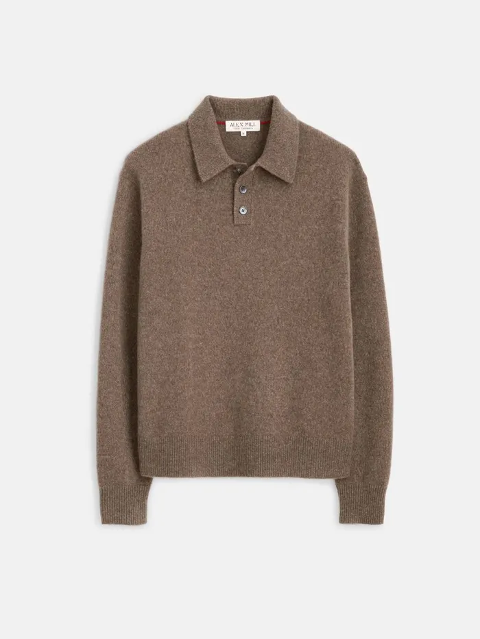 Alex Mill Sweaters Sweatshirts Men Jacob Polo Sweater In Cashmere Heather Walnut Alex Mill Sweaters Sweatshirts Men Jacob Polo Sweater In Cashmere Heather Walnut
