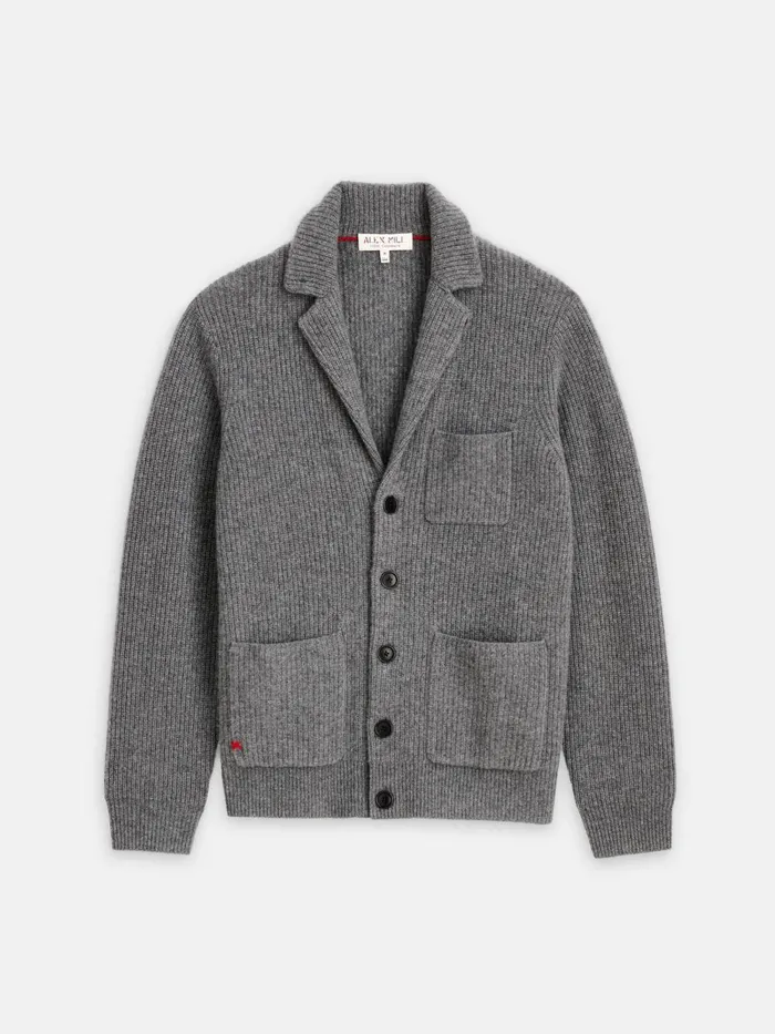 Alex Mill Sweaters Sweatshirts Men Mitchell Cardigan In Washed Cashmere Heather Pewter Alex Mill Sweaters Sweatshirts Men Mitchell Cardigan In Washed Cashmere Heather Pewter