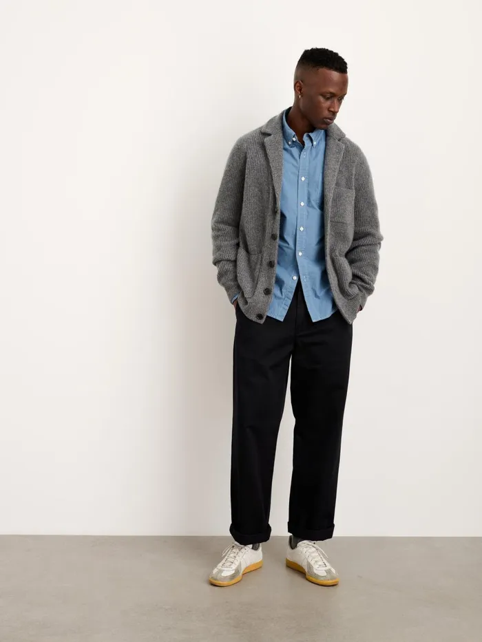 Alex Mill Sweaters Sweatshirts Men Mitchell Cardigan In Washed Cashmere Heather Pewter