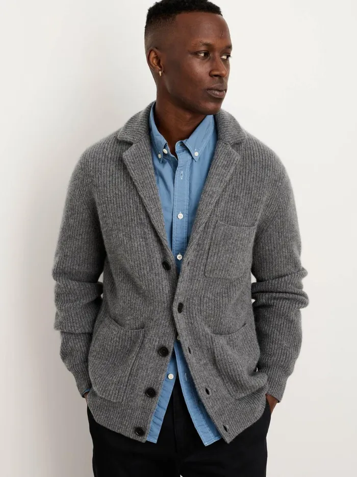 Alex Mill Sweaters Sweatshirts Men Mitchell Cardigan In Washed Cashmere Heather Pewter